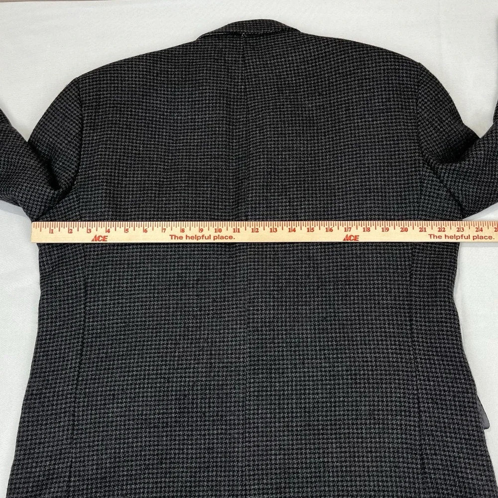 Gianfranco Ruffini Italy Blazer 100% Wool Dark Tan Gray Houndstooth Mens SZ 44R‎